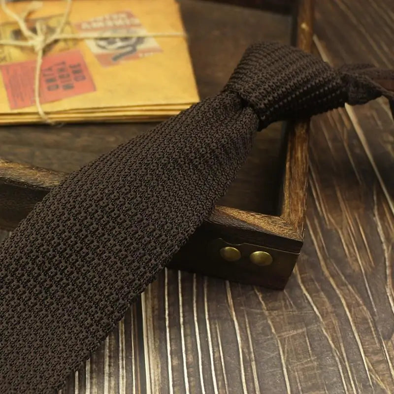 Gradient Knitted Tie - Mens Solid Color Slim Necktie - ZOOMNSTORE