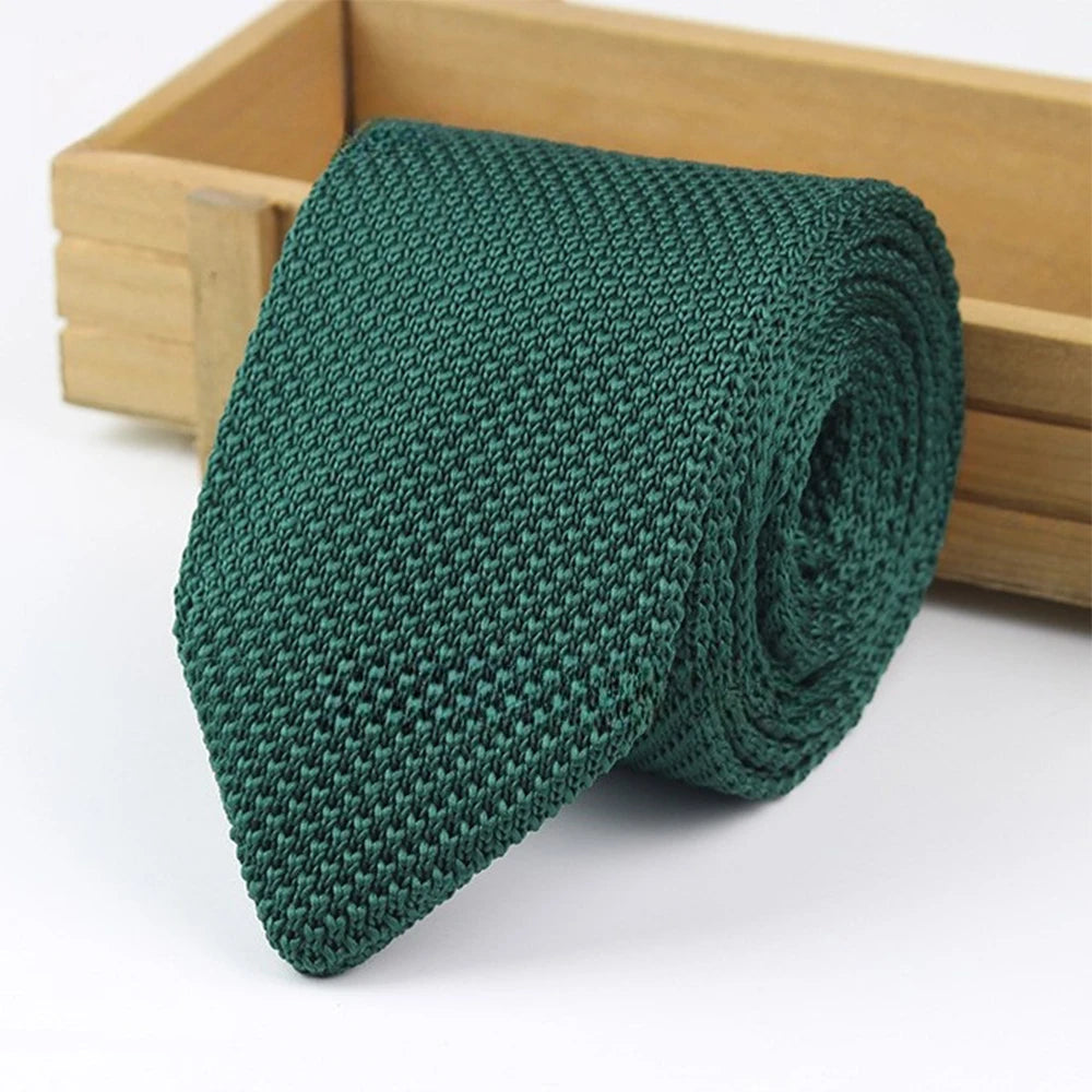 Gradient Knitted Tie - Mens Solid Color Slim Necktie - ZOOMNSTORE