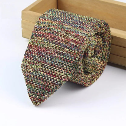 Gradient Knitted Tie - Mens Solid Color Slim Necktie - ZOOMNSTORE