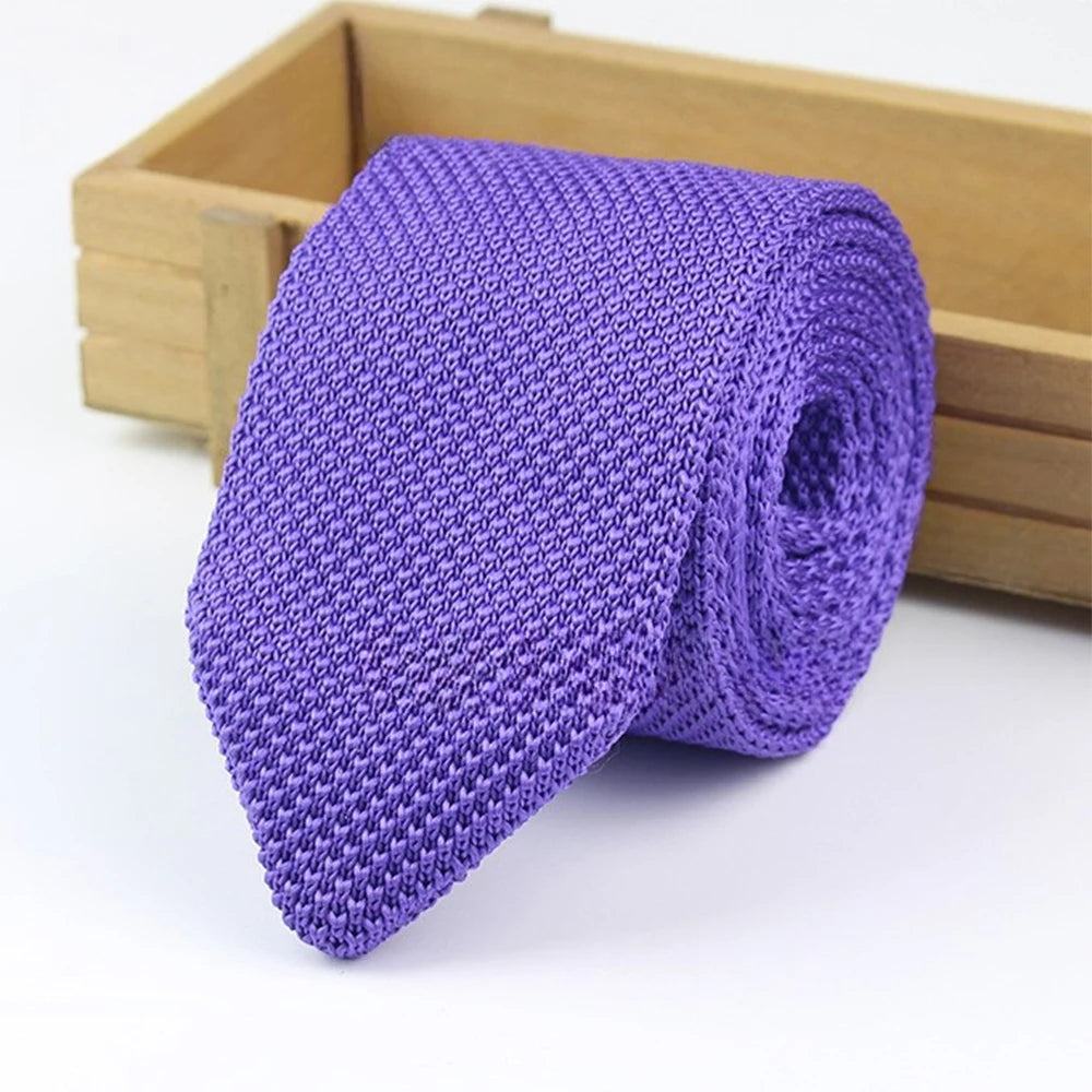 Gradient Knitted Tie - Mens Solid Color Slim Necktie - ZOOMNSTORE