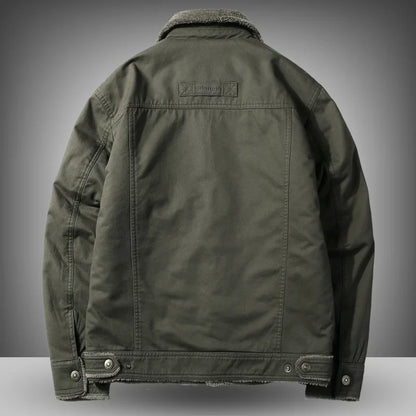 Men's Lamb Wool Jacket – Thick Warm Military Coat | Retro Workwear, Plus Size 6XL - ZOOMNSTORE