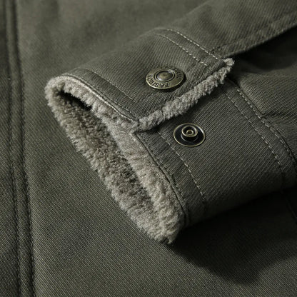 Men's Lamb Wool Jacket – Thick Warm Military Coat | Retro Workwear, Plus Size 6XL - ZOOMNSTORE