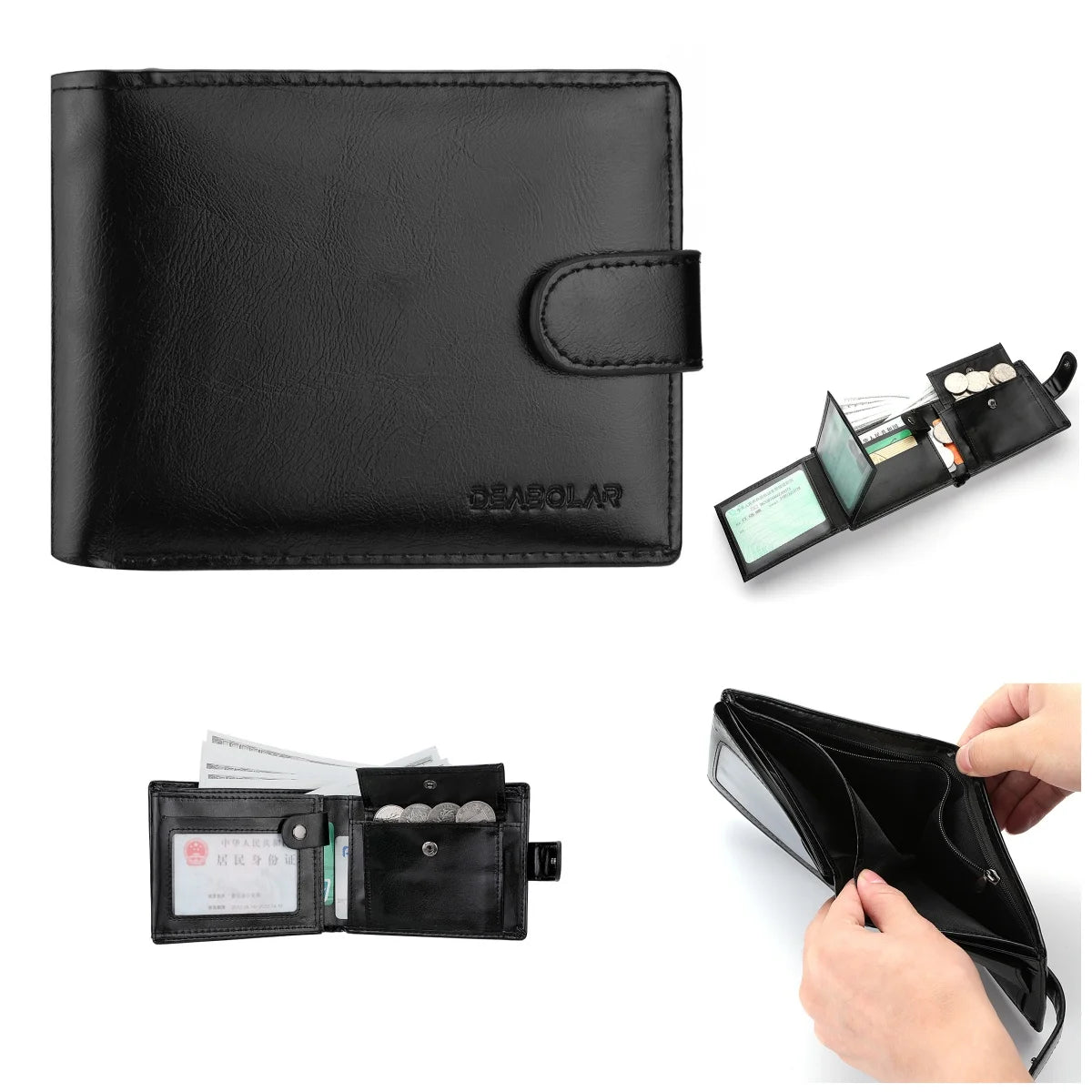 Mens Multi-Function Large Capacity Wallet - Zipper Coin  ID Holder - ZOOMNSTORE