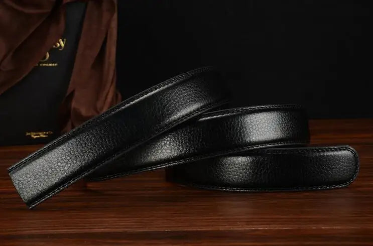 Men's Leather Belt - Business Casual PU Strap | High Quality Suit Pants Belt Without Buckle - ZOOMNSTORE