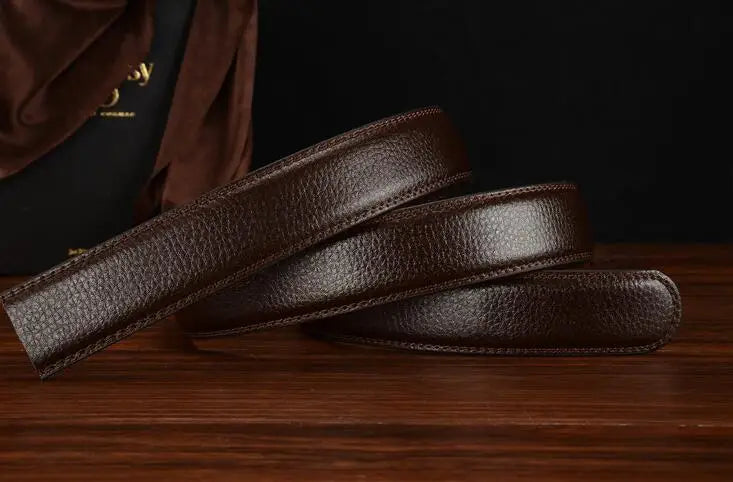Men's Leather Belt - Business Casual PU Strap | High Quality Suit Pants Belt Without Buckle - ZOOMNSTORE