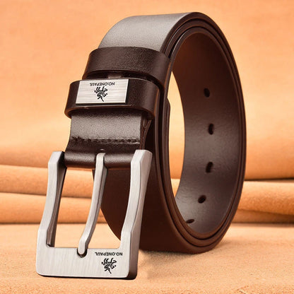 Mens Designer Buckled Leather Casual Belt - High Quality Cowboy Style - ZOOMNSTORE