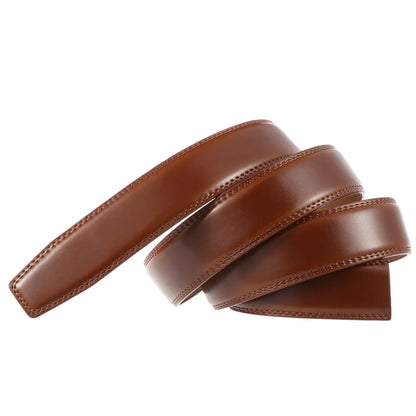 Men's Leather Belt - Genuine Brown Leather With Automatic Buckle | Business Casual - ZOOMNSTORE