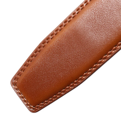 Men's Leather Belt - Genuine Brown Leather With Automatic Buckle | Business Casual - ZOOMNSTORE