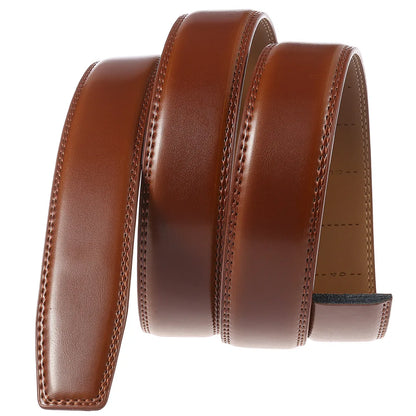 Men's Leather Belt - Genuine Brown Leather With Automatic Buckle | Business Casual - ZOOMNSTORE