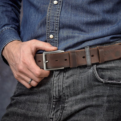 High-Quality Mens Casual Belt - Antique Metal Needle Buckle Top Layer Cowhide Multiple Colors - ZOOMNSTORE