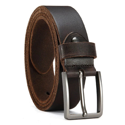 High-Quality Mens Casual Belt - Antique Metal Needle Buckle Top Layer Cowhide Multiple Colors - ZOOMNSTORE