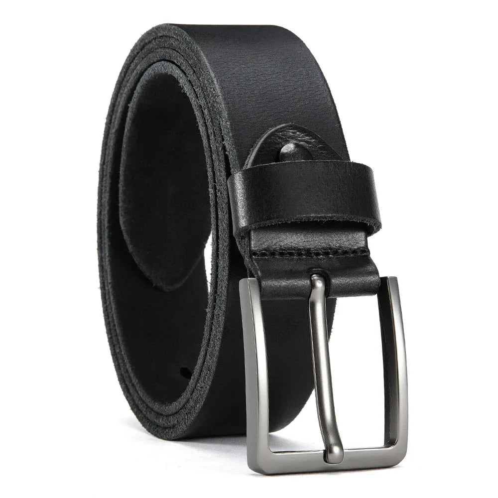 High-Quality Mens Casual Belt - Antique Metal Needle Buckle Top Layer Cowhide Multiple Colors - ZOOMNSTORE