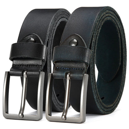 High-Quality Mens Casual Belt - Antique Metal Needle Buckle Top Layer Cowhide Multiple Colors - ZOOMNSTORE
