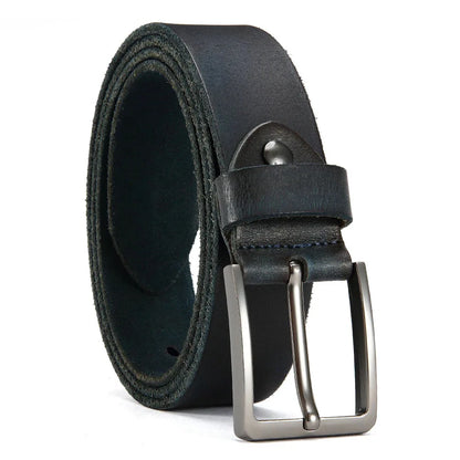 High-Quality Mens Casual Belt - Antique Metal Needle Buckle Top Layer Cowhide Multiple Colors - ZOOMNSTORE