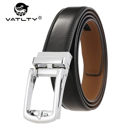 Men's Leather Belt - Genuine Cowhide Strap With Automatic Buckle For Business - ZOOMNSTORE