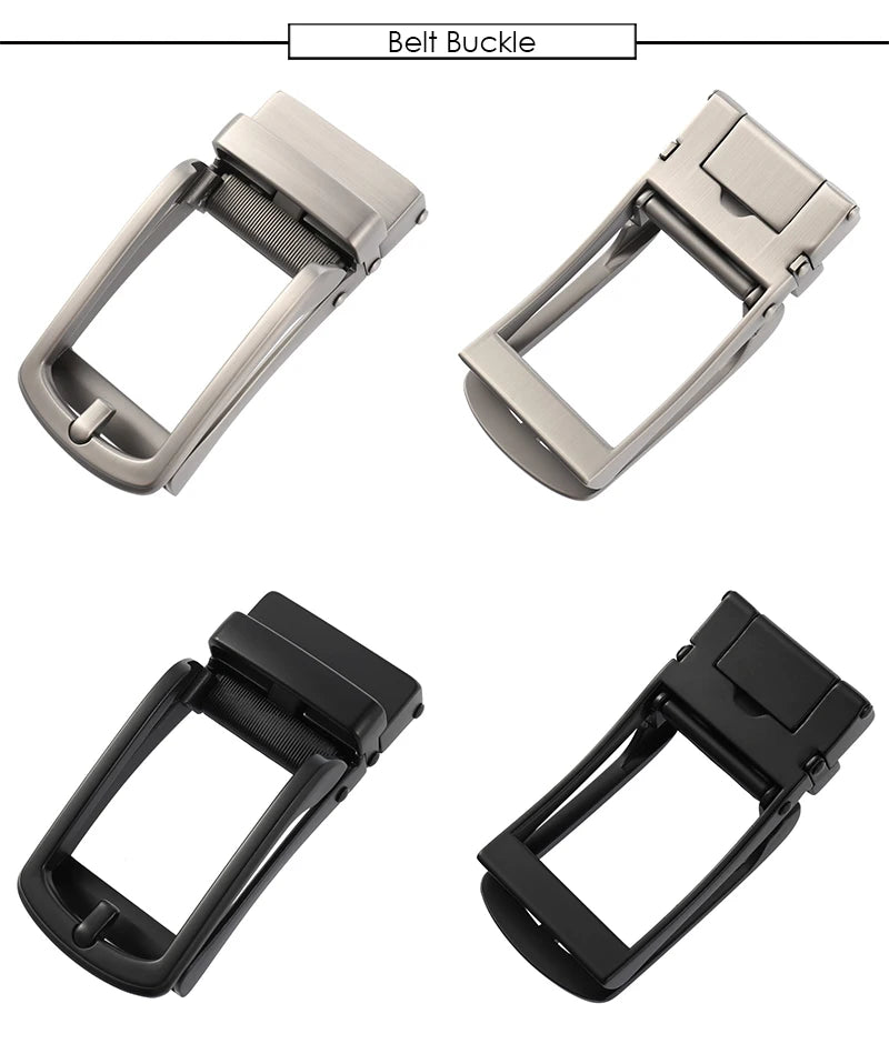 Men's Leather Belt - Genuine Cowhide Strap With Automatic Buckle For Business - ZOOMNSTORE