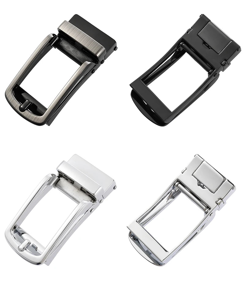 Men's Leather Belt - Genuine Cowhide Strap With Automatic Buckle For Business - ZOOMNSTORE