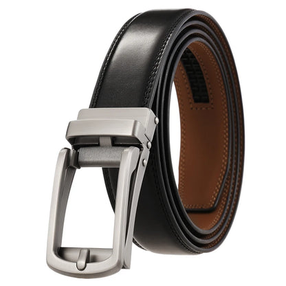 Men's Leather Belt - Genuine Cowhide Strap With Automatic Buckle For Business - ZOOMNSTORE