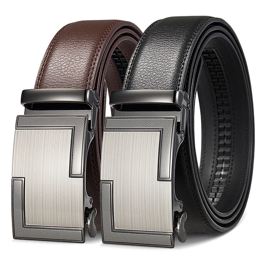 Mens Genuine Leather Automatic Belt - High-Quality Luxury Adjustable Designer Belt - ZOOMNSTORE