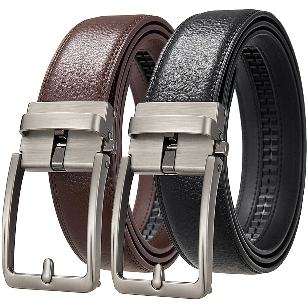 Mens Genuine Leather Automatic Belt - High-Quality Luxury Adjustable Designer Belt - ZOOMNSTORE