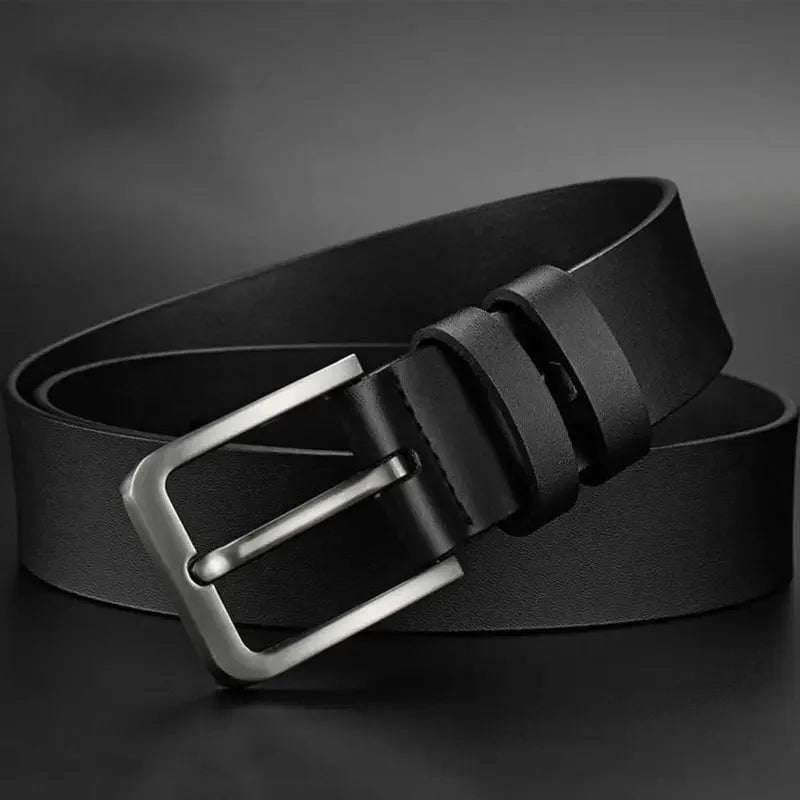 Mens Luxury PU Leather Belt - Alloy Square Pin Buckle Designer Jeans Accessory - ZOOMNSTORE
