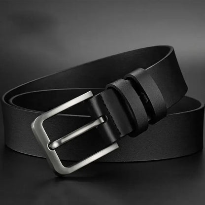 Mens Luxury PU Leather Belt - Alloy Square Pin Buckle Designer Jeans Accessory - ZOOMNSTORE