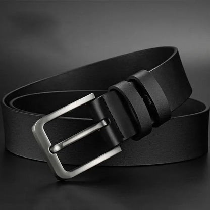 Mens Luxury PU Leather Belt - Alloy Square Pin Buckle Designer Jeans Accessory - ZOOMNSTORE