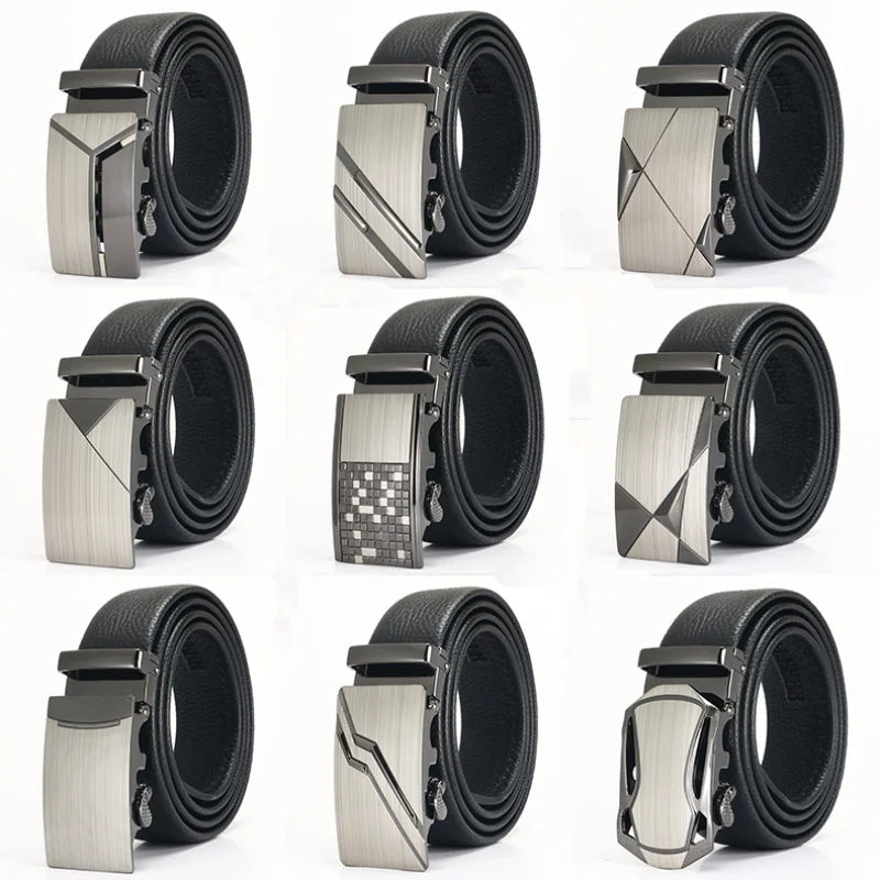 Men's Leather Belt - Top Layer Cowhide With Automatic Buckle | Business Casual Accessory - ZOOMNSTORE