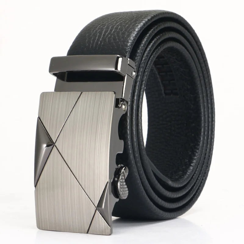 Men's Leather Belt - Top Layer Cowhide With Automatic Buckle | Business Casual Accessory - ZOOMNSTORE