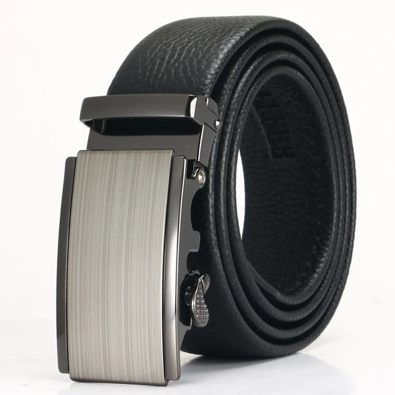Men's Leather Belt - Top Layer Cowhide With Automatic Buckle | Business Casual Accessory - ZOOMNSTORE