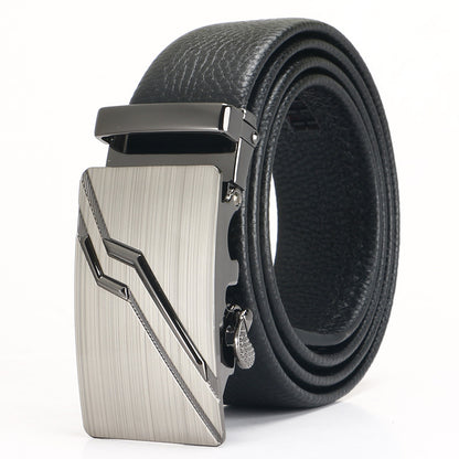 Men's Leather Belt - Top Layer Cowhide With Automatic Buckle | Business Casual Accessory - ZOOMNSTORE