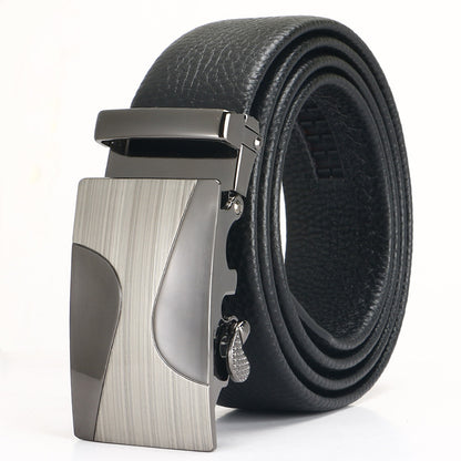 Men's Leather Belt - Top Layer Cowhide With Automatic Buckle | Business Casual Accessory - ZOOMNSTORE