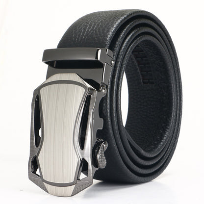 Men's Leather Belt - Top Layer Cowhide With Automatic Buckle | Business Casual Accessory - ZOOMNSTORE