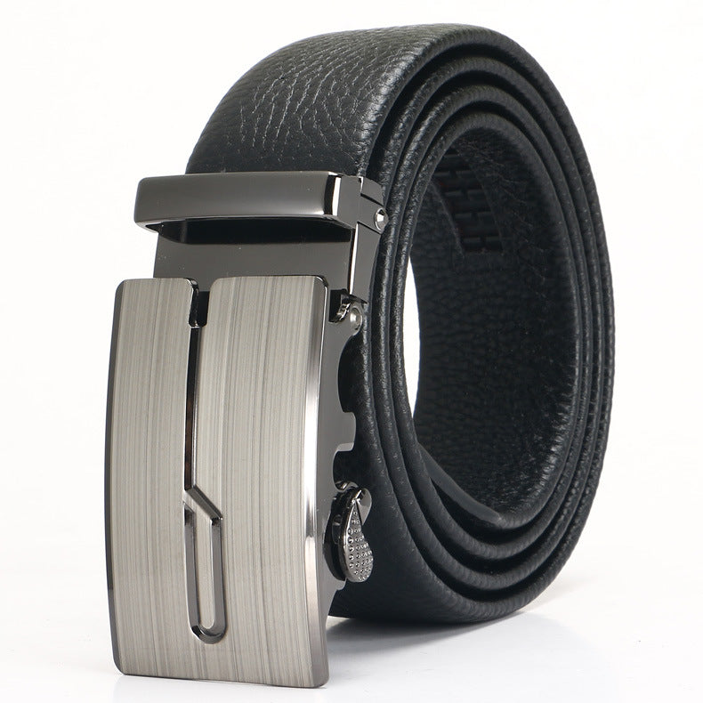 Men's Leather Belt - Top Layer Cowhide With Automatic Buckle | Business Casual Accessory - ZOOMNSTORE