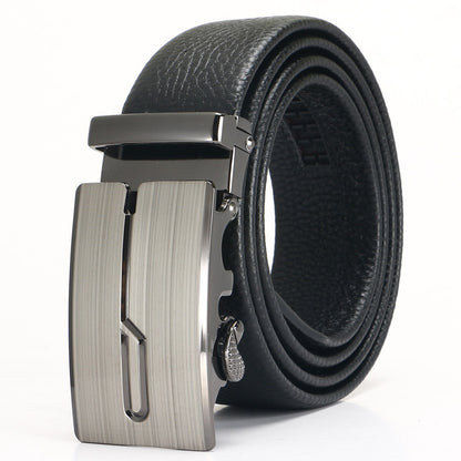 Men's Leather Belt - Top Layer Cowhide With Automatic Buckle | Business Casual Accessory - ZOOMNSTORE