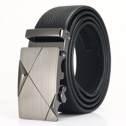 Men's Leather Belt - Top Layer Cowhide With Automatic Buckle | Business Casual Accessory - ZOOMNSTORE