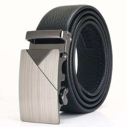 Men's Leather Belt - Top Layer Cowhide With Automatic Buckle | Business Casual Accessory - ZOOMNSTORE