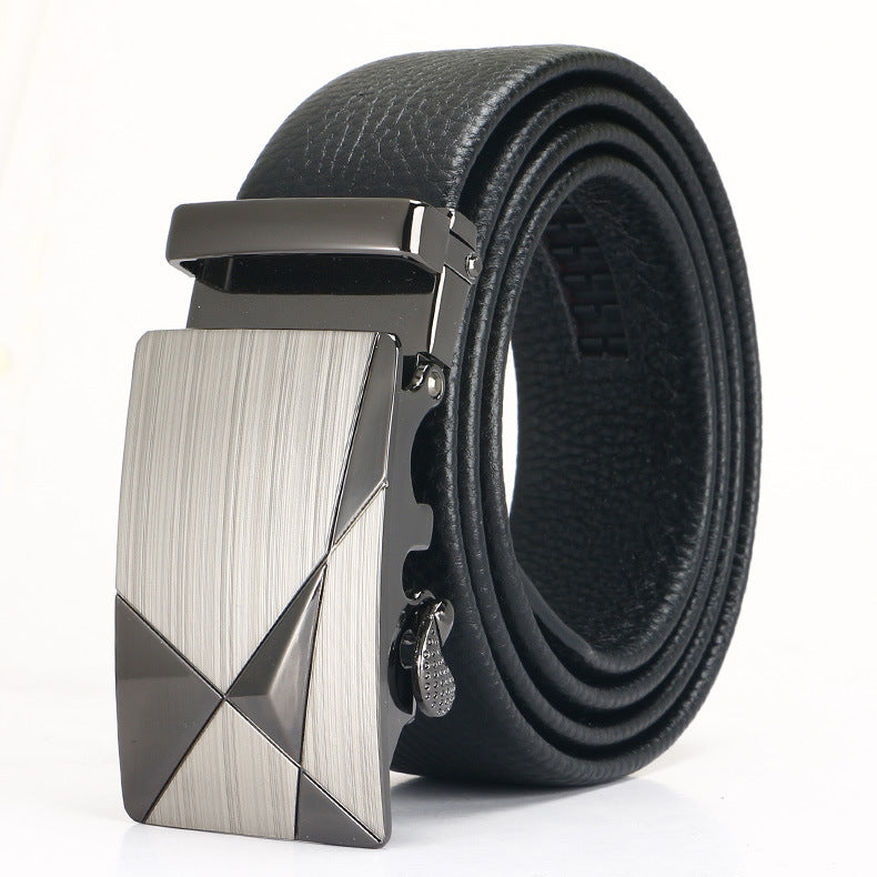 Men's Leather Belt - Top Layer Cowhide With Automatic Buckle | Business Casual Accessory - ZOOMNSTORE