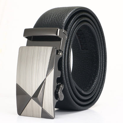 Men's Leather Belt - Top Layer Cowhide With Automatic Buckle | Business Casual Accessory - ZOOMNSTORE