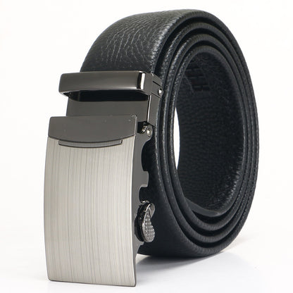 Men's Leather Belt - Top Layer Cowhide With Automatic Buckle | Business Casual Accessory - ZOOMNSTORE