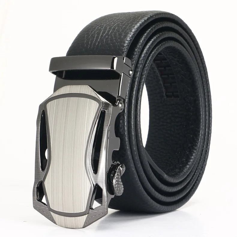 Men's Leather Belt - Top Layer Cowhide With Automatic Buckle | Business Casual Accessory - ZOOMNSTORE