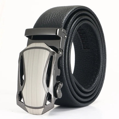Men's Leather Belt - Top Layer Cowhide With Automatic Buckle | Business Casual Accessory - ZOOMNSTORE