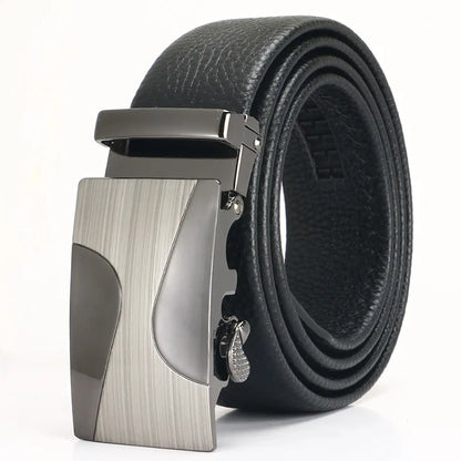Men's Leather Belt - Top Layer Cowhide With Automatic Buckle | Business Casual Accessory - ZOOMNSTORE