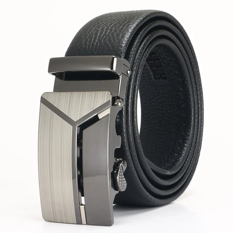 Men's Leather Belt - Top Layer Cowhide With Automatic Buckle | Business Casual Accessory - ZOOMNSTORE
