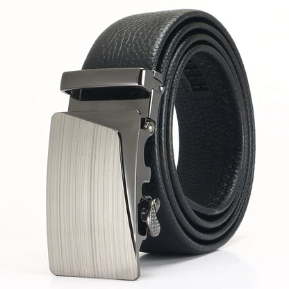 Men's Leather Belt - Top Layer Cowhide With Automatic Buckle | Business Casual Accessory - ZOOMNSTORE