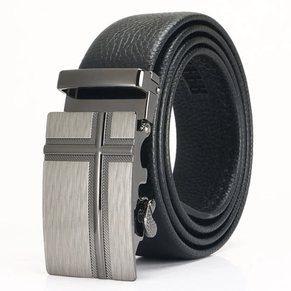 Men's Leather Belt - Top Layer Cowhide With Automatic Buckle | Business Casual Accessory - ZOOMNSTORE