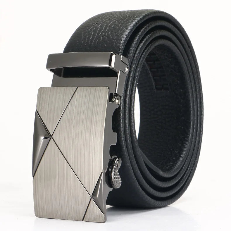 Men's Leather Belt - Top Layer Cowhide With Automatic Buckle | Business Casual Accessory - ZOOMNSTORE
