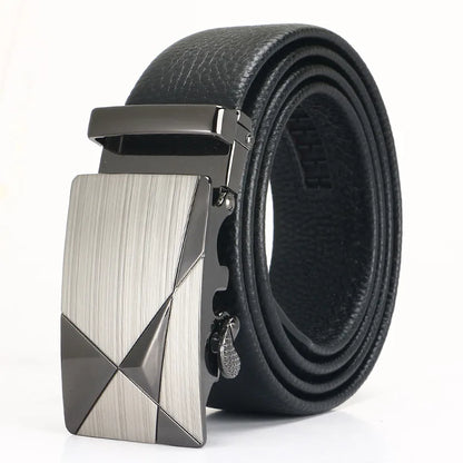 Men's Leather Belt - Top Layer Cowhide With Automatic Buckle | Business Casual Accessory - ZOOMNSTORE