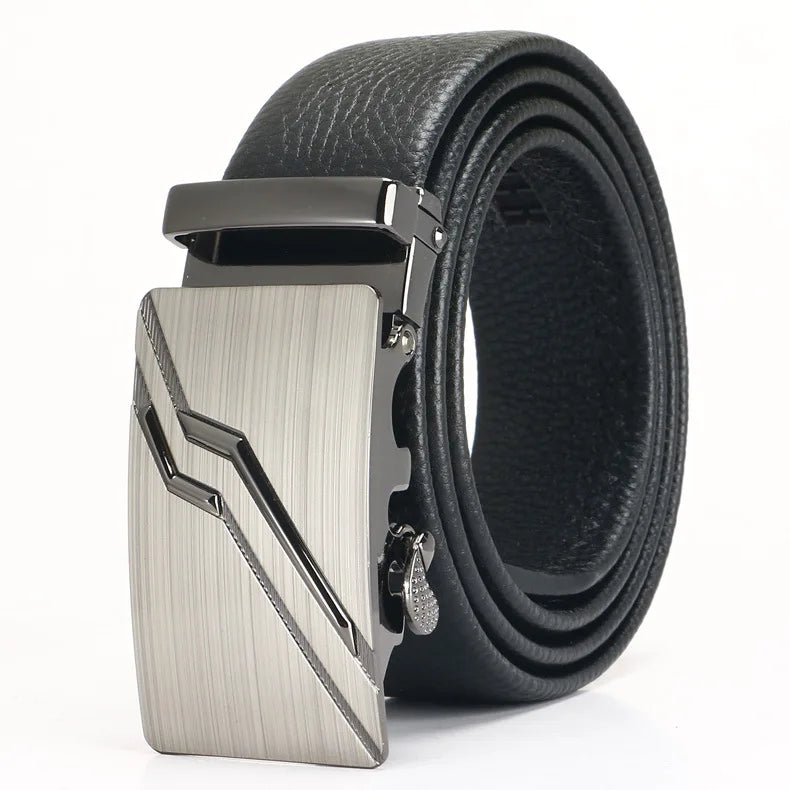 Men's Leather Belt - Top Layer Cowhide With Automatic Buckle | Business Casual Accessory - ZOOMNSTORE