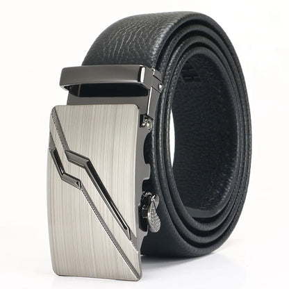 Men's Leather Belt - Top Layer Cowhide With Automatic Buckle | Business Casual Accessory - ZOOMNSTORE